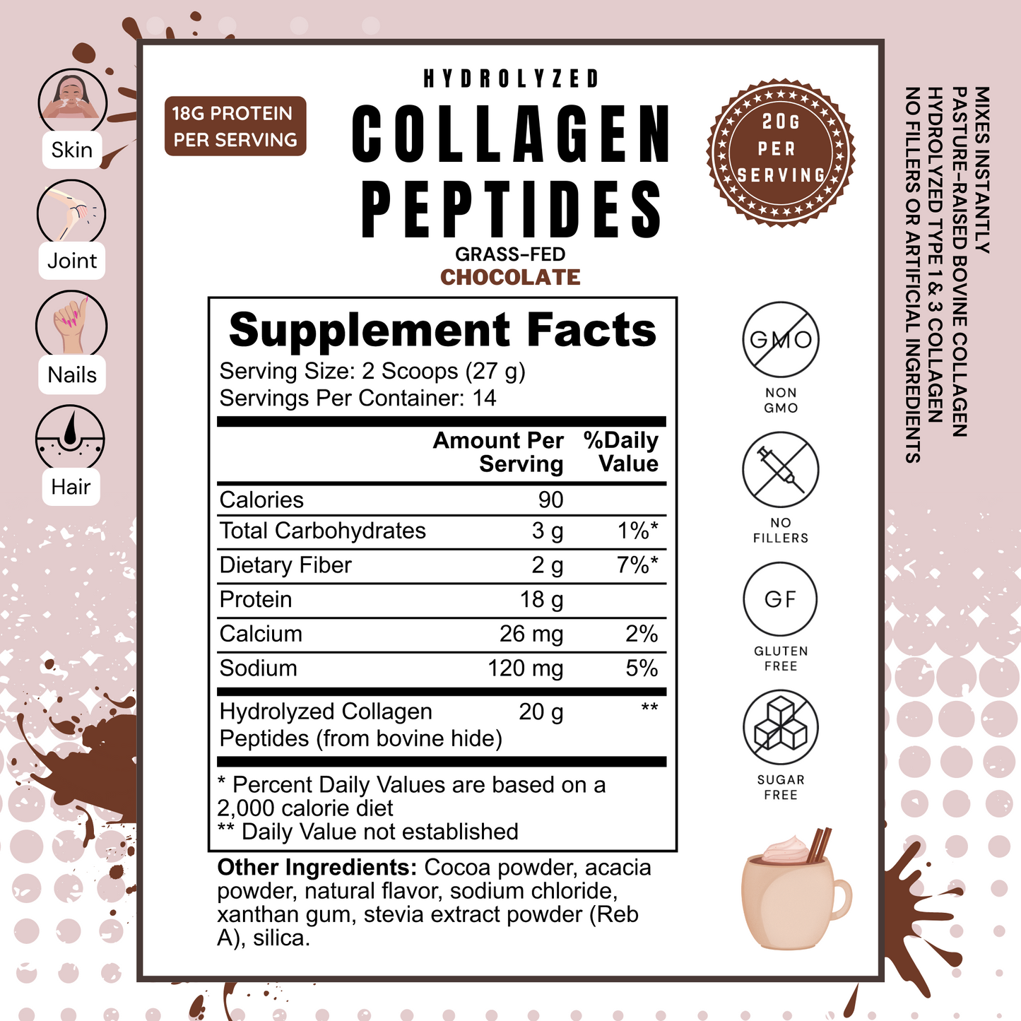 PAC of Collagen Peptides (Chocolate) Grass-Fed